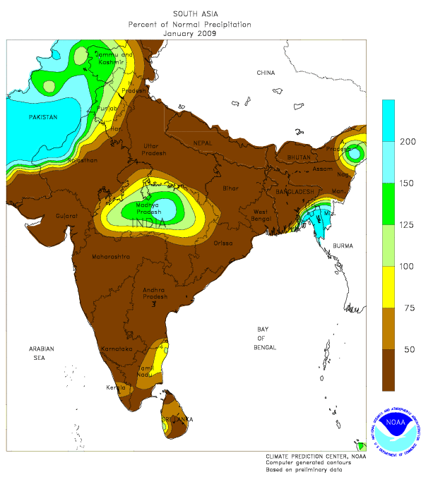 Indian drought map